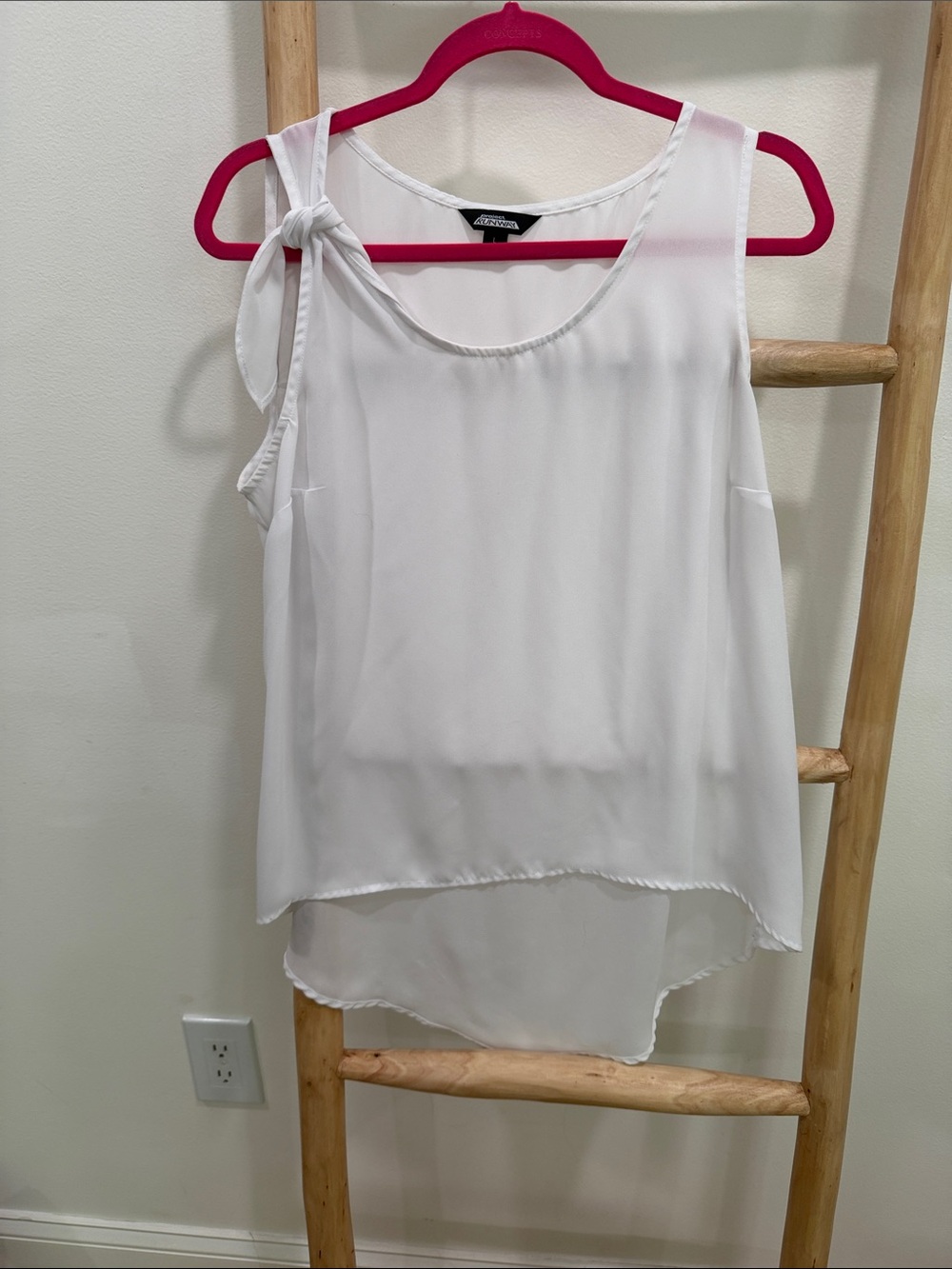 Project Runway White Tie-Shoulder Chiffon Camisole